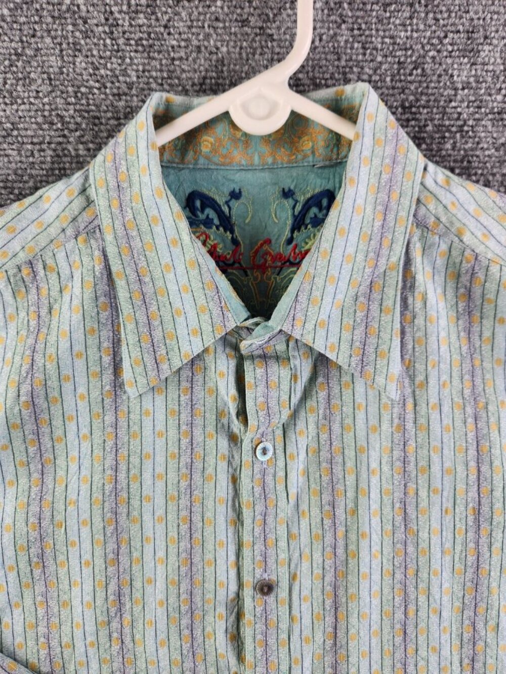 Robert Graham Men Multicolor Striped Geometric Long Sleeve Button Up Shirt ~Med
